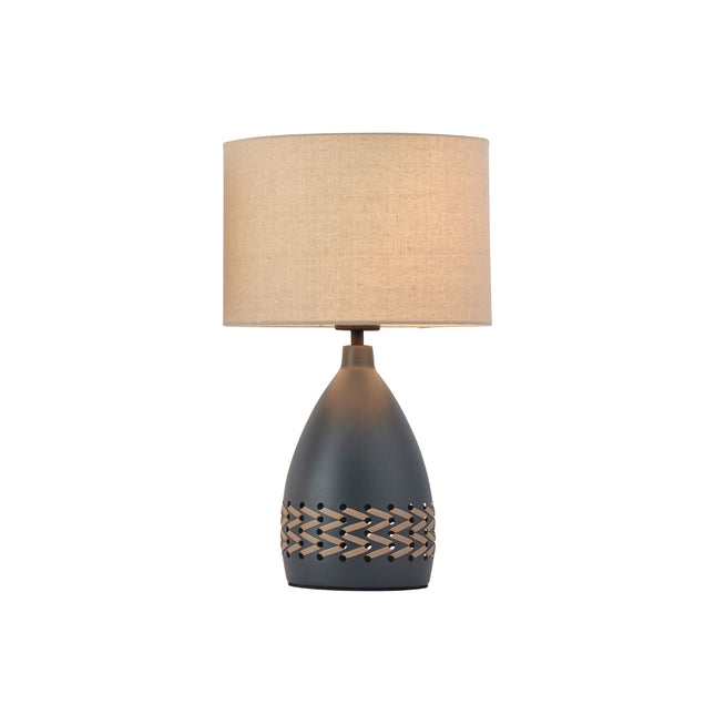 Piper Table Lamp Grey Cream White Modern Indoor Lighting.