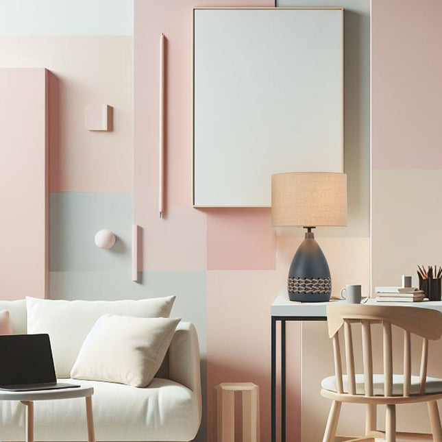 Piper Table Lamp Grey Cream White Modern Indoor Lighting.
