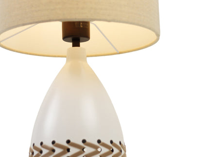 Piper Table Lamp Grey Cream White Modern Indoor Lighting.