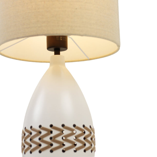 Piper Table Lamp Grey Cream White Modern Indoor Lighting.