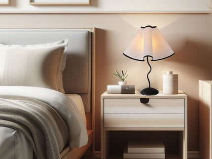 Wyatt Table Lamp Modern Wavy Bedside Nightstand Light.