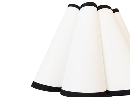 Wilma Touch Table Lamp with Fabric Shade and Black Iron Base.
