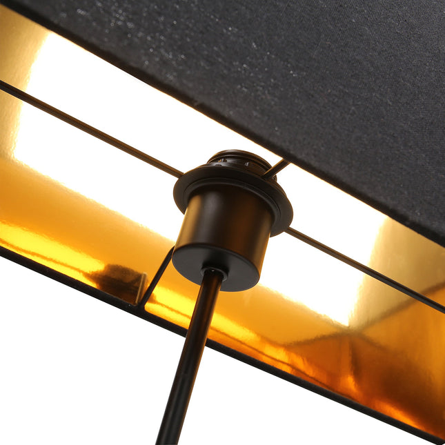 Dachshund Elegance Table Lamp Gold with Black Fabric Shade.