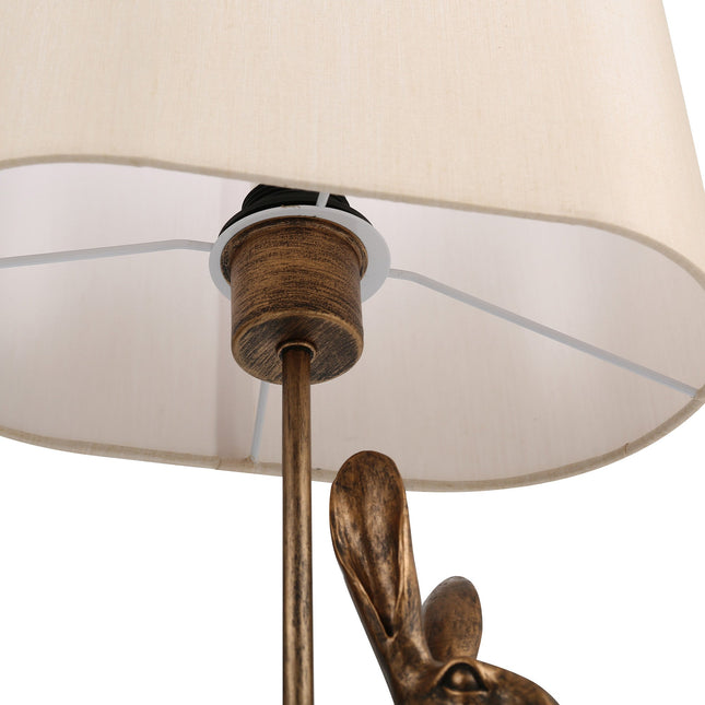 Rabbit Regal Table Lamp Gold Silver Elegant Ornate Hare Design.