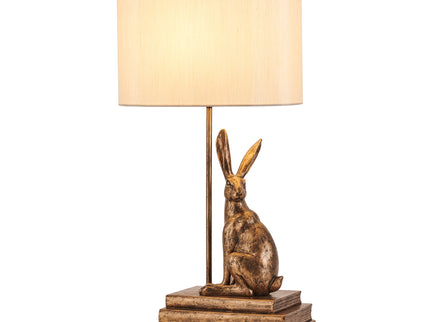 Rabbit Regal Table Lamp Gold Silver Elegant Ornate Hare Design.