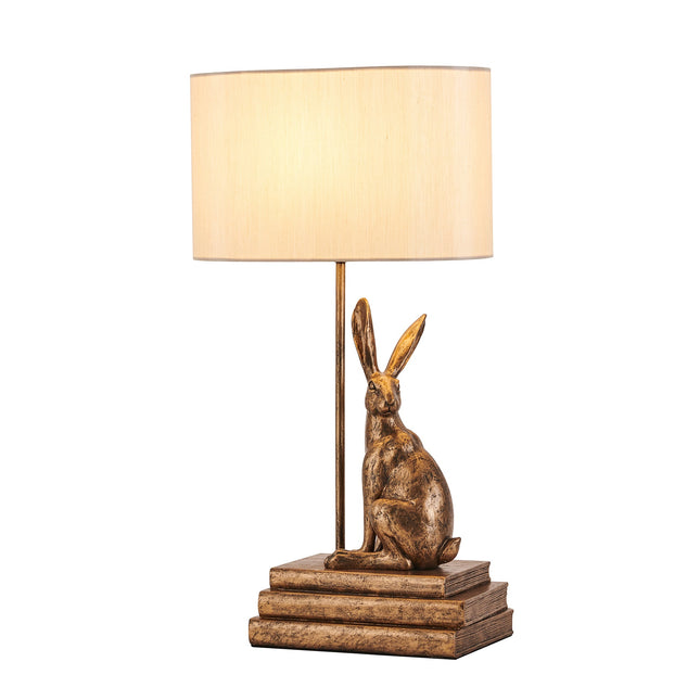 Rabbit Regal Table Lamp Gold Silver Elegant Ornate Hare Design.