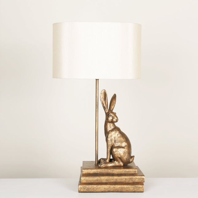 Rabbit Regal Table Lamp Gold Silver Elegant Ornate Hare Design.