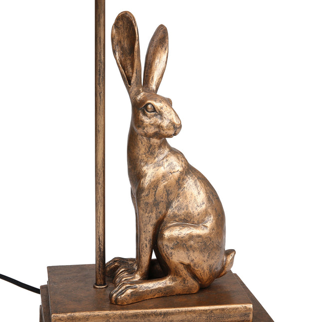 Rabbit Regal Table Lamp Gold Silver Elegant Ornate Hare Design.