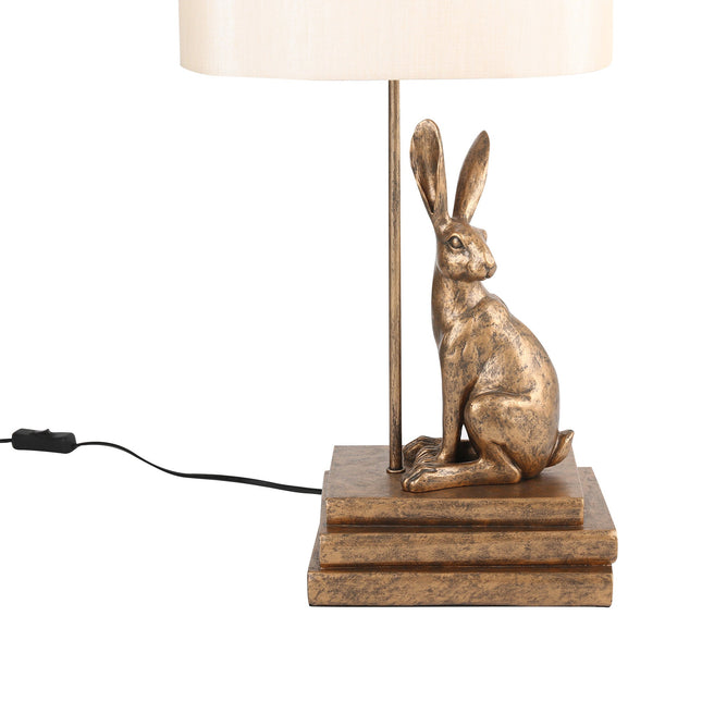Rabbit Regal Table Lamp Gold Silver Elegant Ornate Hare Design.