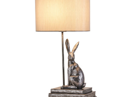 Rabbit Regal Table Lamp Gold Silver Elegant Ornate Hare Design.