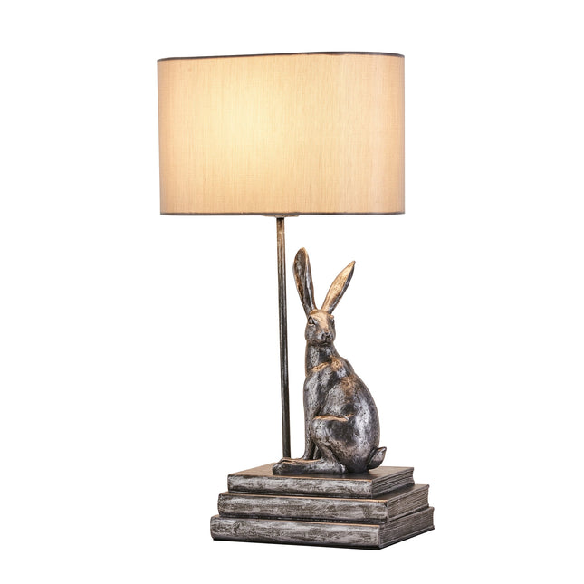 Rabbit Regal Table Lamp Gold Silver Elegant Ornate Hare Design.