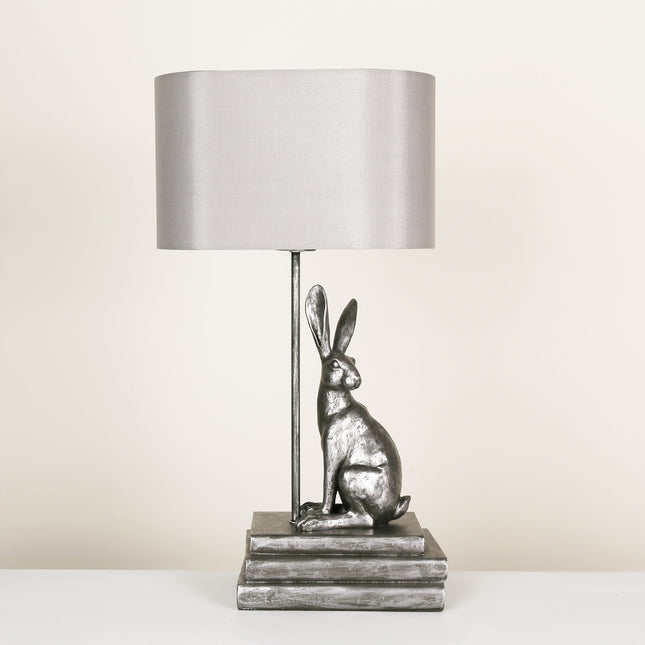 Rabbit Regal Table Lamp Gold Silver Elegant Ornate Hare Design.