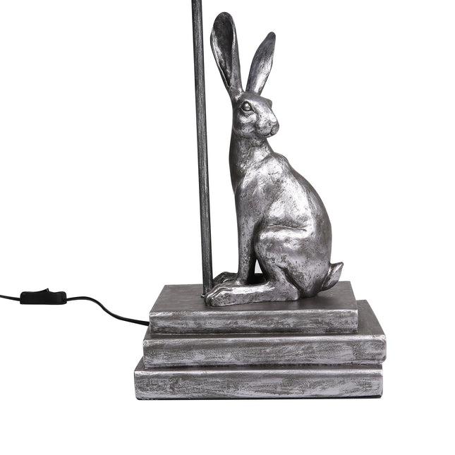 Rabbit Regal Table Lamp Gold Silver Elegant Ornate Hare Design.