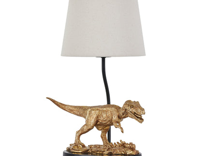 T-Rex Triumph Table Lamp Gold Elegant Dinosaur Desk Light.