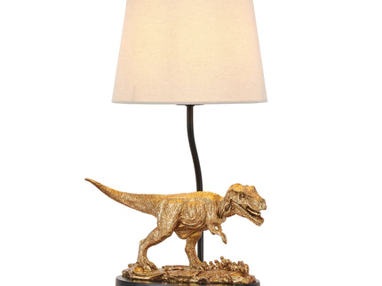T-Rex Triumph Table Lamp Gold Elegant Dinosaur Desk Light.