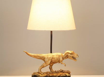 T-Rex Triumph Table Lamp Gold Elegant Dinosaur Desk Light.