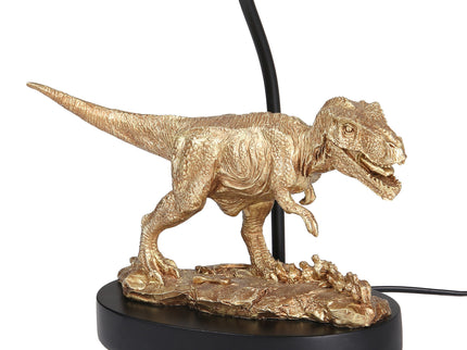 T-Rex Triumph Table Lamp Gold Elegant Dinosaur Desk Light.
