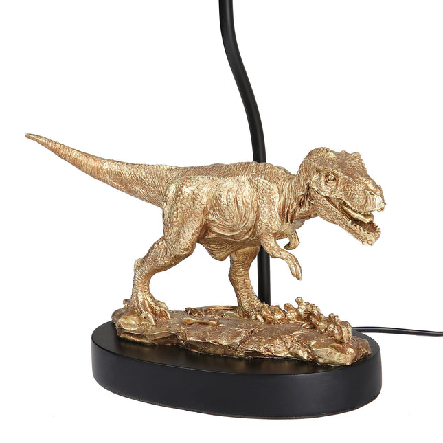 T-Rex Triumph Table Lamp Gold Elegant Dinosaur Desk Light.