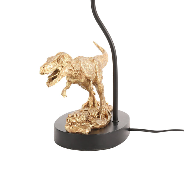 T-Rex Triumph Table Lamp Gold Elegant Dinosaur Desk Light.