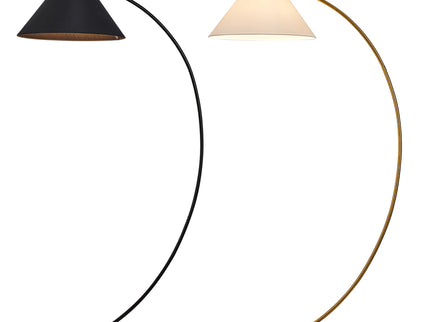 Remi Floor Lamp Black Brass Modern Over-Arched Floor Light.