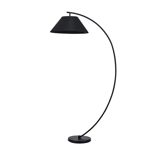 Remi Floor Lamp Black Brass Modern Over-Arched Floor Light.