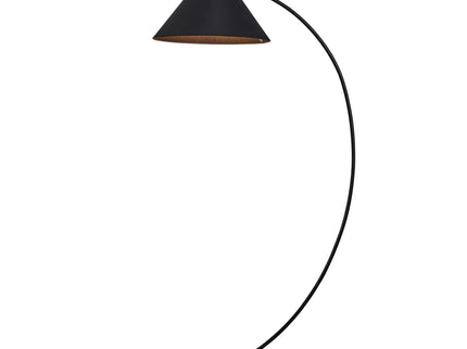 Remi Floor Lamp Black Brass Modern Over-Arched Floor Light.