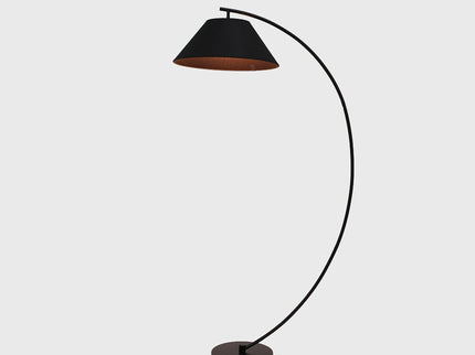 Remi Floor Lamp Black Brass Modern Over-Arched Floor Light.
