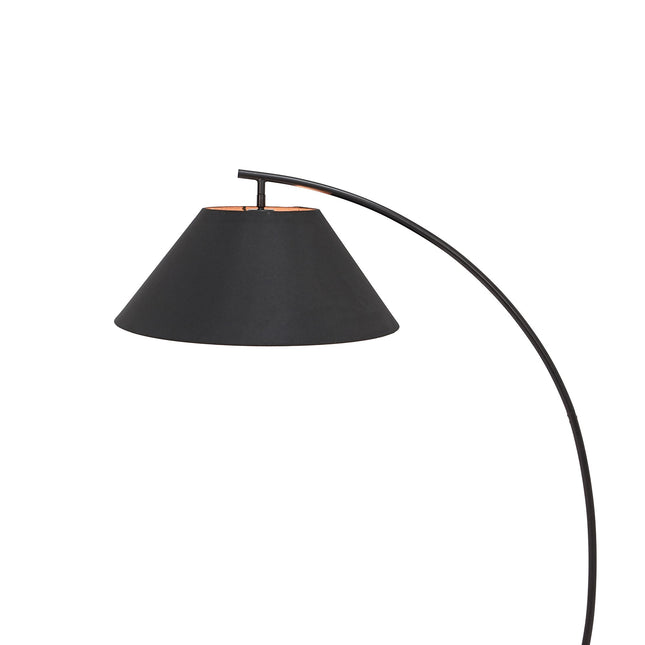 Remi Floor Lamp Black Brass Modern Over-Arched Floor Light.