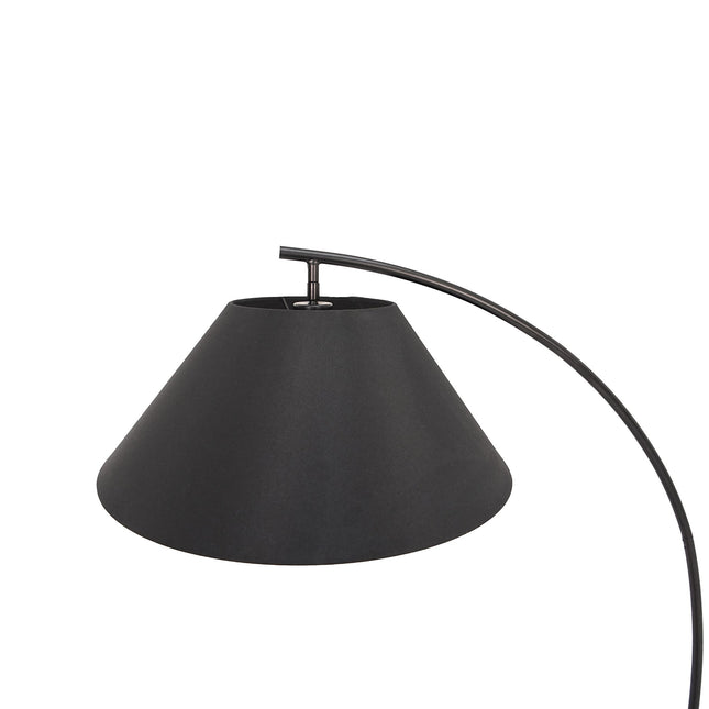 Remi Floor Lamp Black Brass Modern Over-Arched Floor Light.