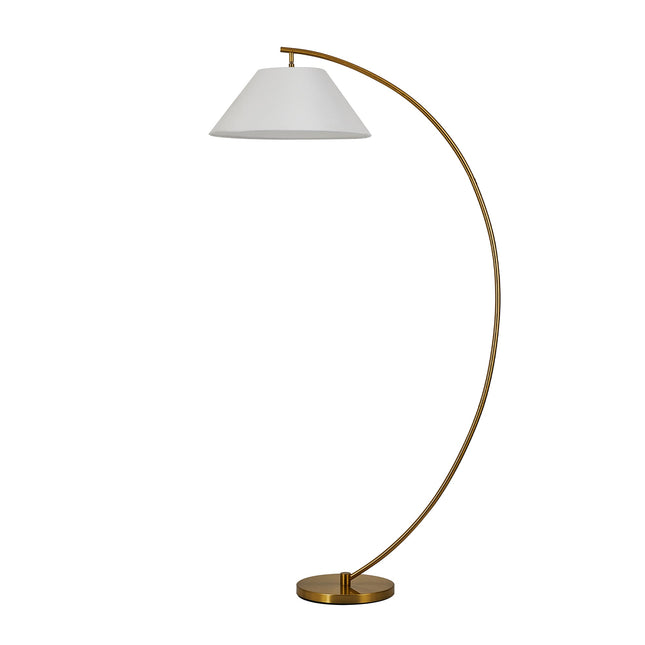 Remi Floor Lamp Black Brass Modern Over-Arched Floor Light.