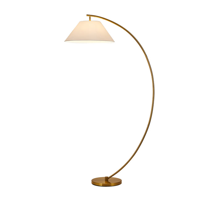 Remi Floor Lamp Black Brass Modern Over-Arched Floor Light.