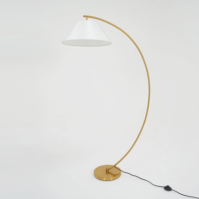Remi Floor Lamp Black Brass Modern Over-Arched Floor Light.