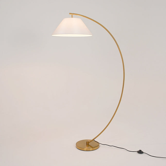 Remi Floor Lamp Black Brass Modern Over-Arched Floor Light.