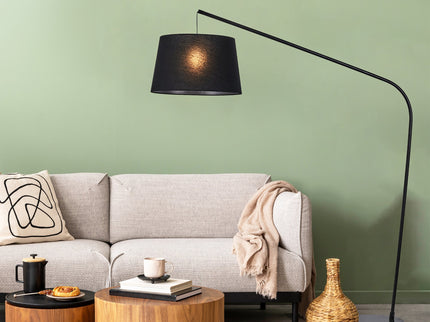 Layla Floor Lamp Black Modern Curved Design for Living Rooms.