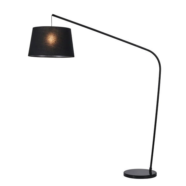 Layla Floor Lamp Black Modern Curved Design for Living Rooms.