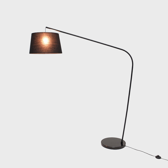 Layla Floor Lamp Black Modern Curved Design for Living Rooms.