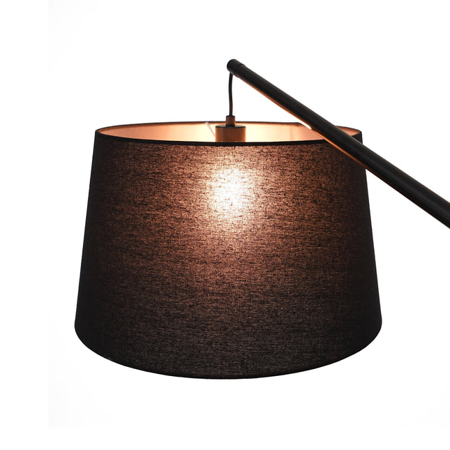 Layla Floor Lamp Black Modern Curved Design for Living Rooms.