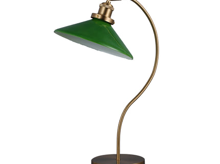Gemma Glass Table Lamp White Green Vintage Modern Decor.
