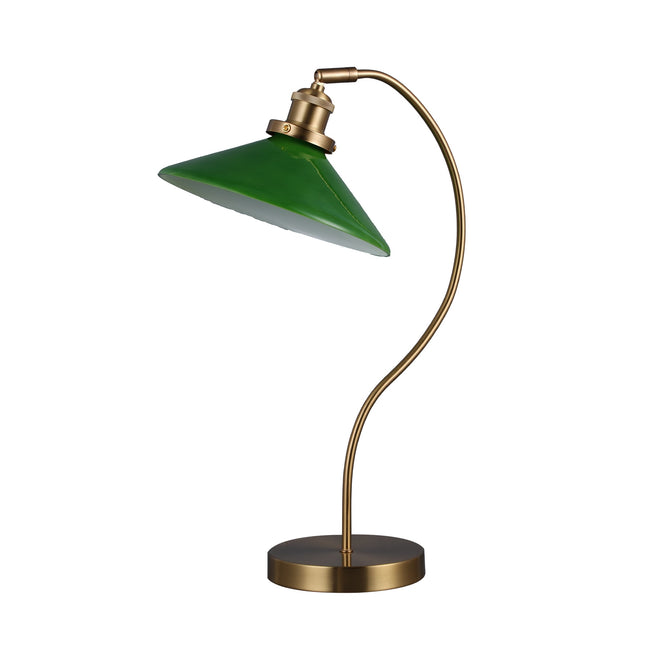 Gemma Glass Table Lamp White Green Vintage Modern Decor.