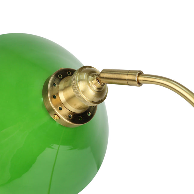 Gemma Glass Table Lamp White Green Vintage Modern Decor.