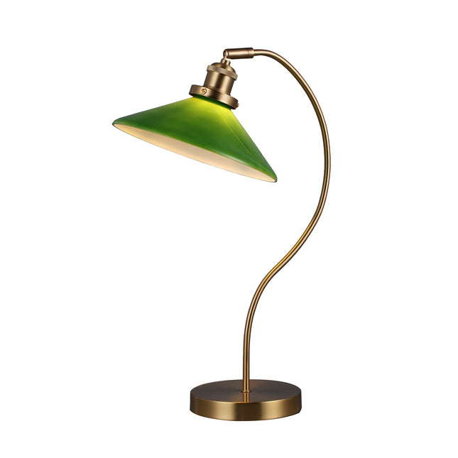Gemma Glass Table Lamp White Green Vintage Modern Decor.