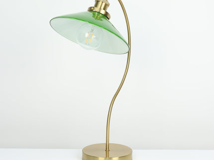 Gemma Glass Table Lamp White Green Vintage Modern Decor.
