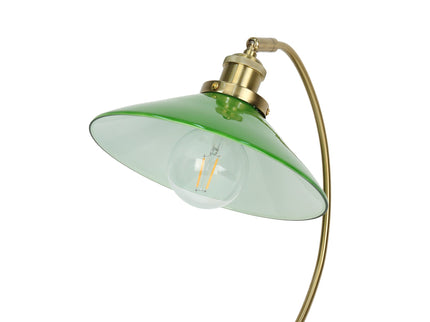 Gemma Glass Table Lamp White Green Vintage Modern Decor.