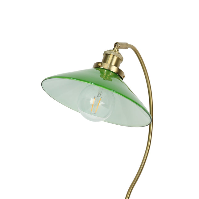 Gemma Glass Table Lamp White Green Vintage Modern Decor.