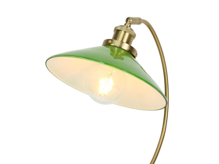 Gemma Glass Table Lamp White Green Vintage Modern Decor.