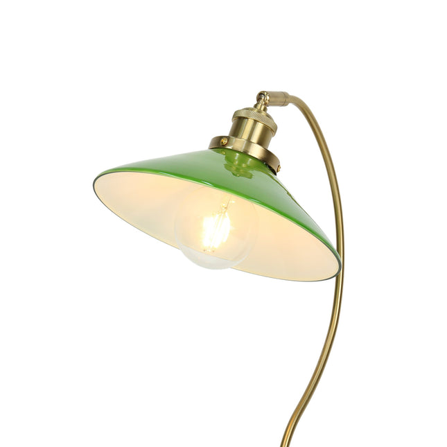 Gemma Glass Table Lamp White Green Vintage Modern Decor.
