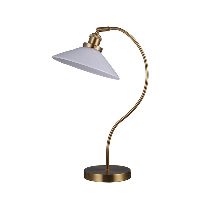 Gemma Glass Table Lamp White Green Vintage Modern Decor.