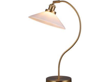Gemma Glass Table Lamp White Green Vintage Modern Decor.