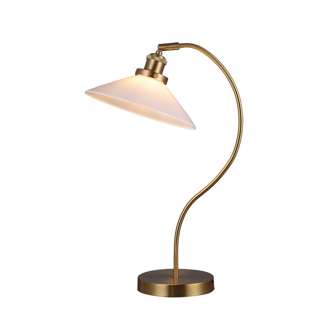 Gemma Glass Table Lamp White Green Vintage Modern Decor.