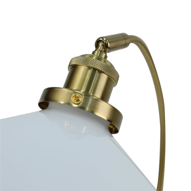Gemma Glass Table Lamp White Green Vintage Modern Decor